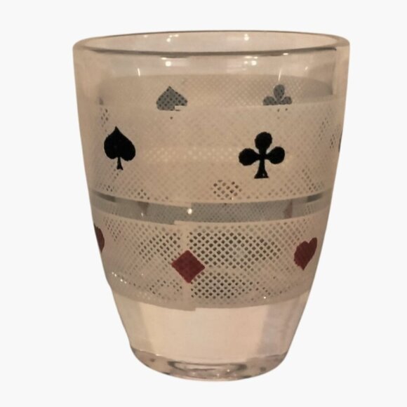 Vintage Shot Glass Playing Card Suits Heart Diamond Spade Club - Picture 2 of 5